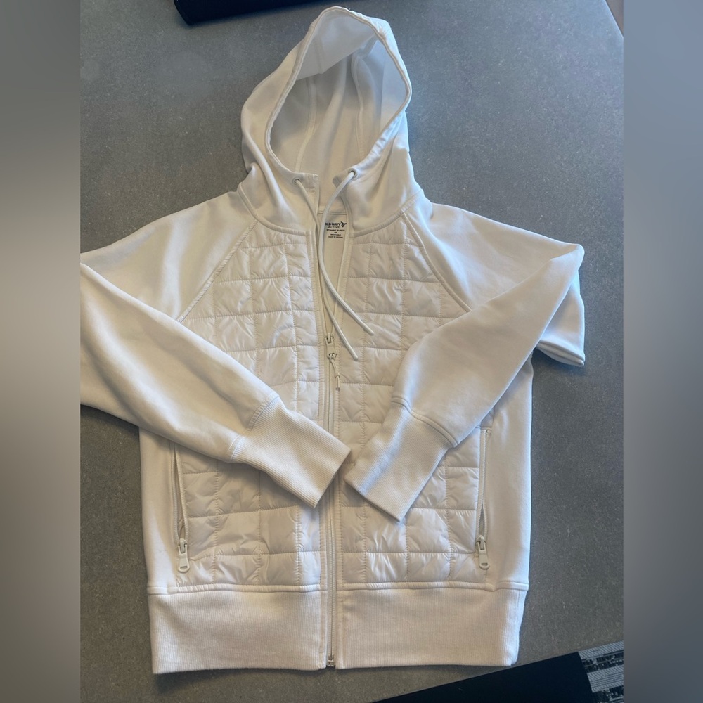Old Navy Active White Dynamic Fleece Jacket